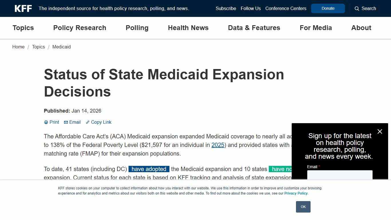 Status of State Medicaid Expansion Decisions | KFF