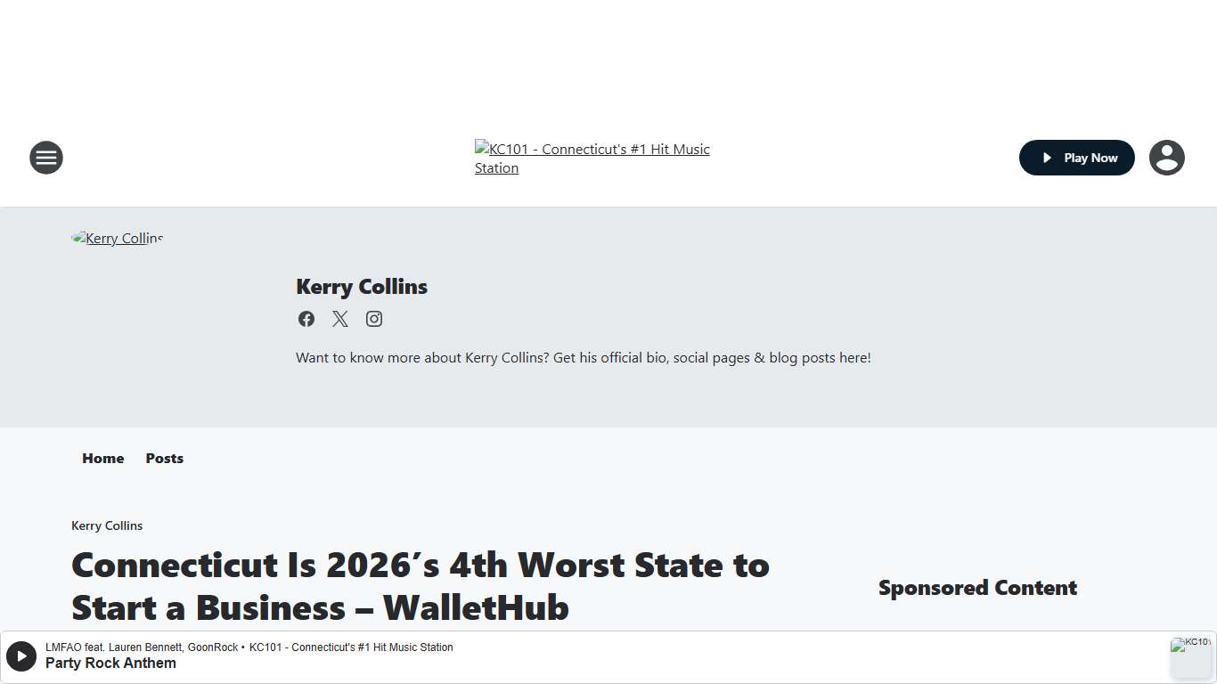 Connecticut Is 2026’s 4th Worst State to Start a Business – WalletHub | KC101 | Kerry Collins